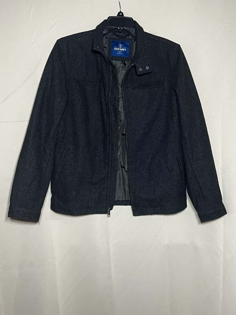 Old Navy Wool Blend Jacket Size S Grey Full Zip Winter Coat